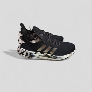 Black Knit Sneakers with Black and White Marbled Sole